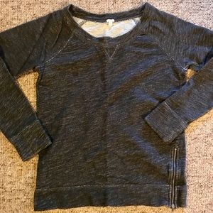 J. Crew pullover w/ zipper detail, charcoal grey, S